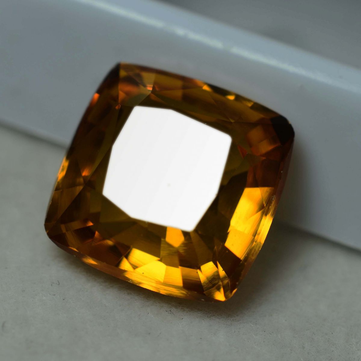 7.80 Ct Natural Orange Sapphire Square Cushion Cut CERTIFIED Rare Loose Gemstone