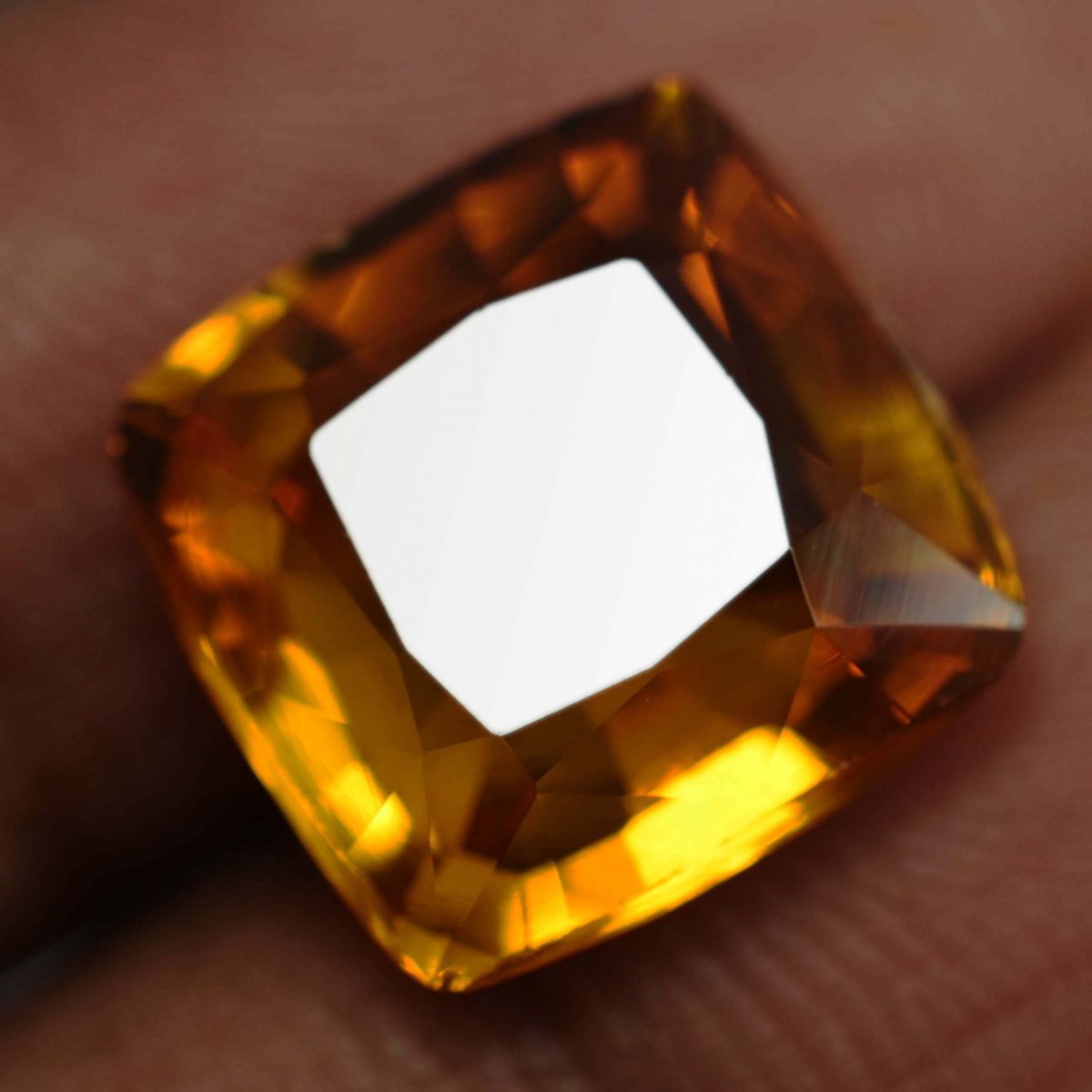 7.80 Ct Natural Orange Sapphire Square Cushion Cut CERTIFIED Rare Loose Gemstone