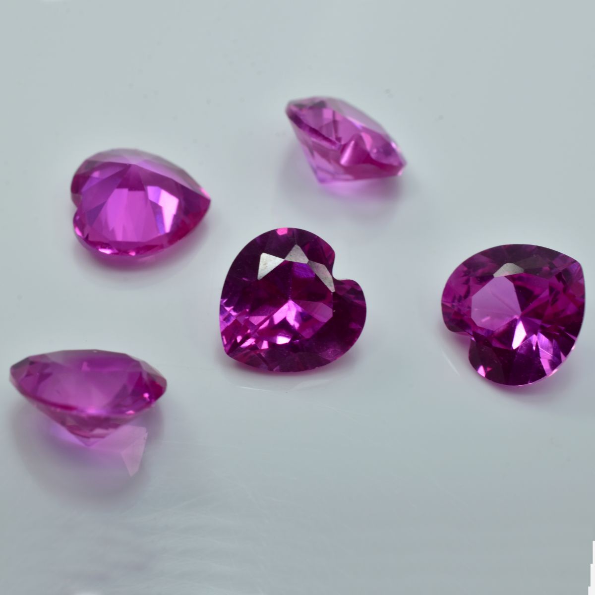 8 Pcs Natural CERTIFIED Untreated Ruby Pink 6x6 mm Heart Cut Ring Size Gemstone