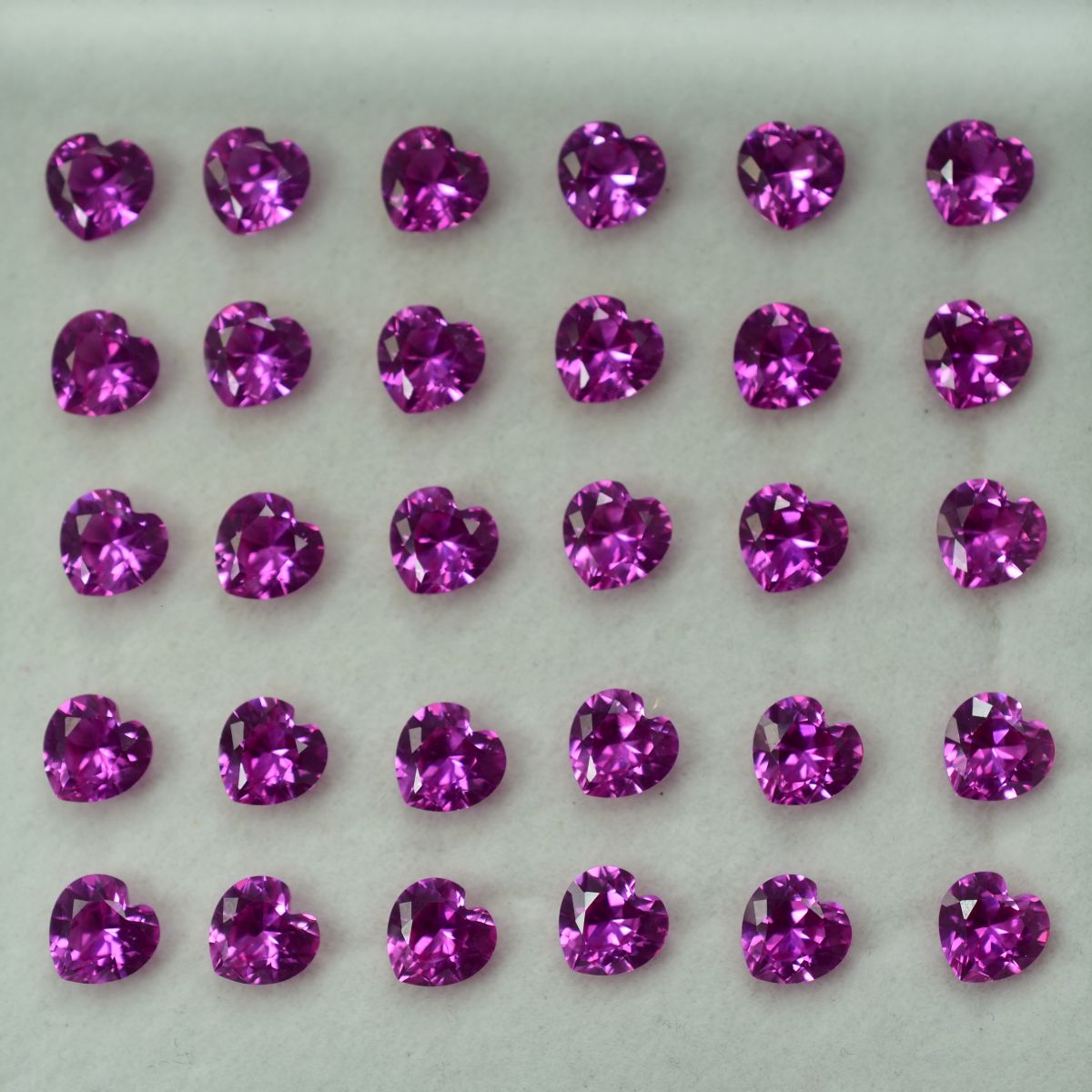 8 Pcs Natural CERTIFIED Untreated Ruby Pink 6x6 mm Heart Cut Ring Size Gemstone