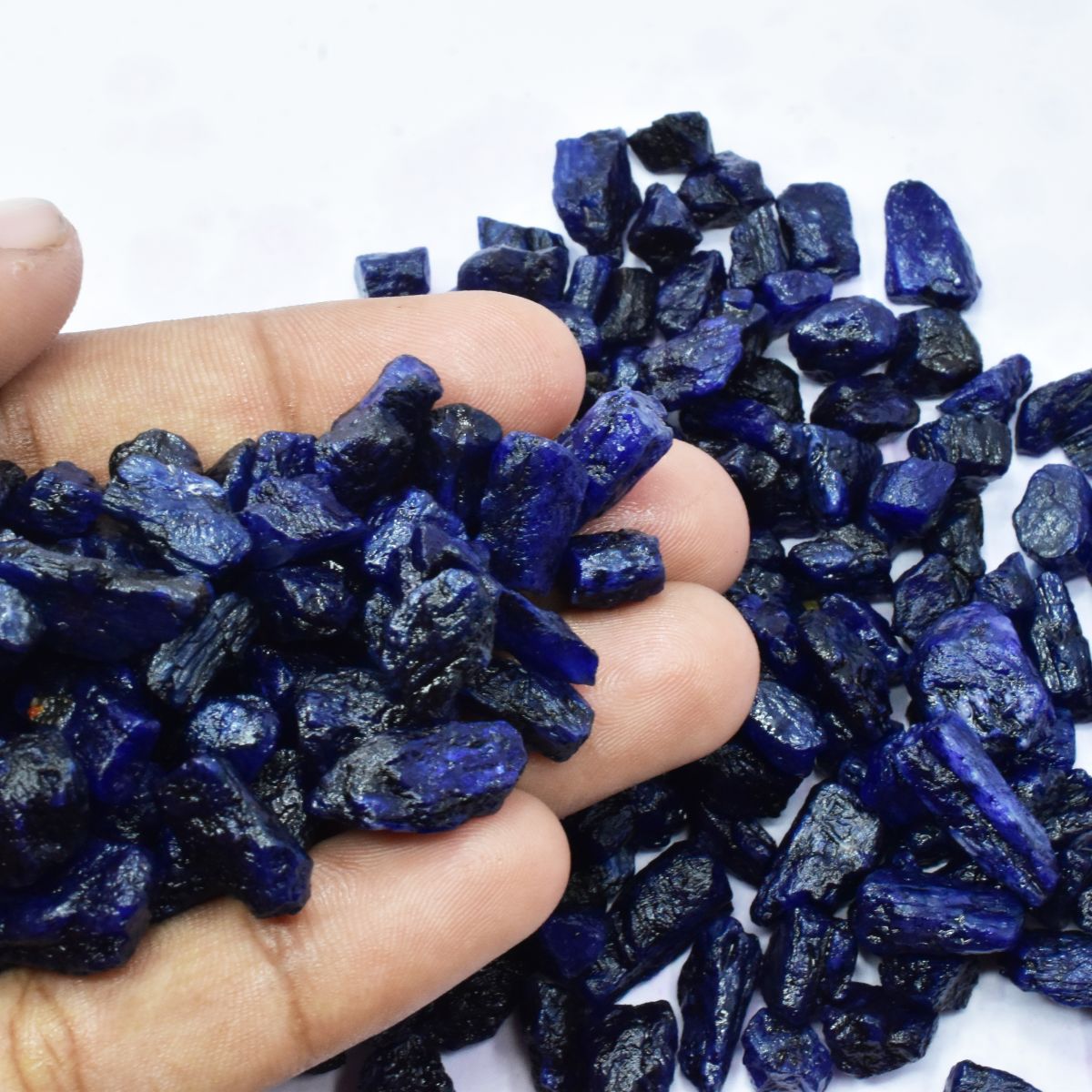 300 Ct Natural Uncut Rough Blue SAPPHIRE Loose Gemstone Lot CERTIFIED