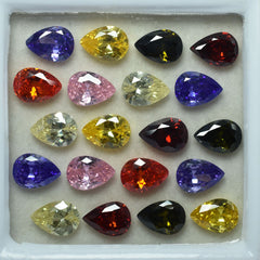 12 Pcs Natural Stunning Loose Sapphire Gemstone Mix Pear Cut CERTIFIED