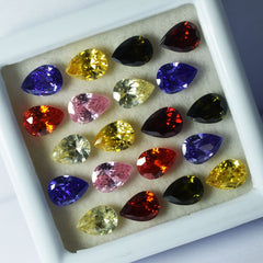 12 Pcs Natural Stunning Loose Sapphire Gemstone Mix Pear Cut CERTIFIED