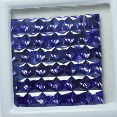 Tanzanite Purple Square Cut Loose Gemstone 5x5 mm Lot  Natural CERTIFIED 21 Pcs