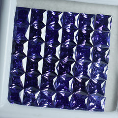 Tanzanite Purple Square Cut Loose Gemstone 5x5 mm Lot  Natural CERTIFIED 21 Pcs