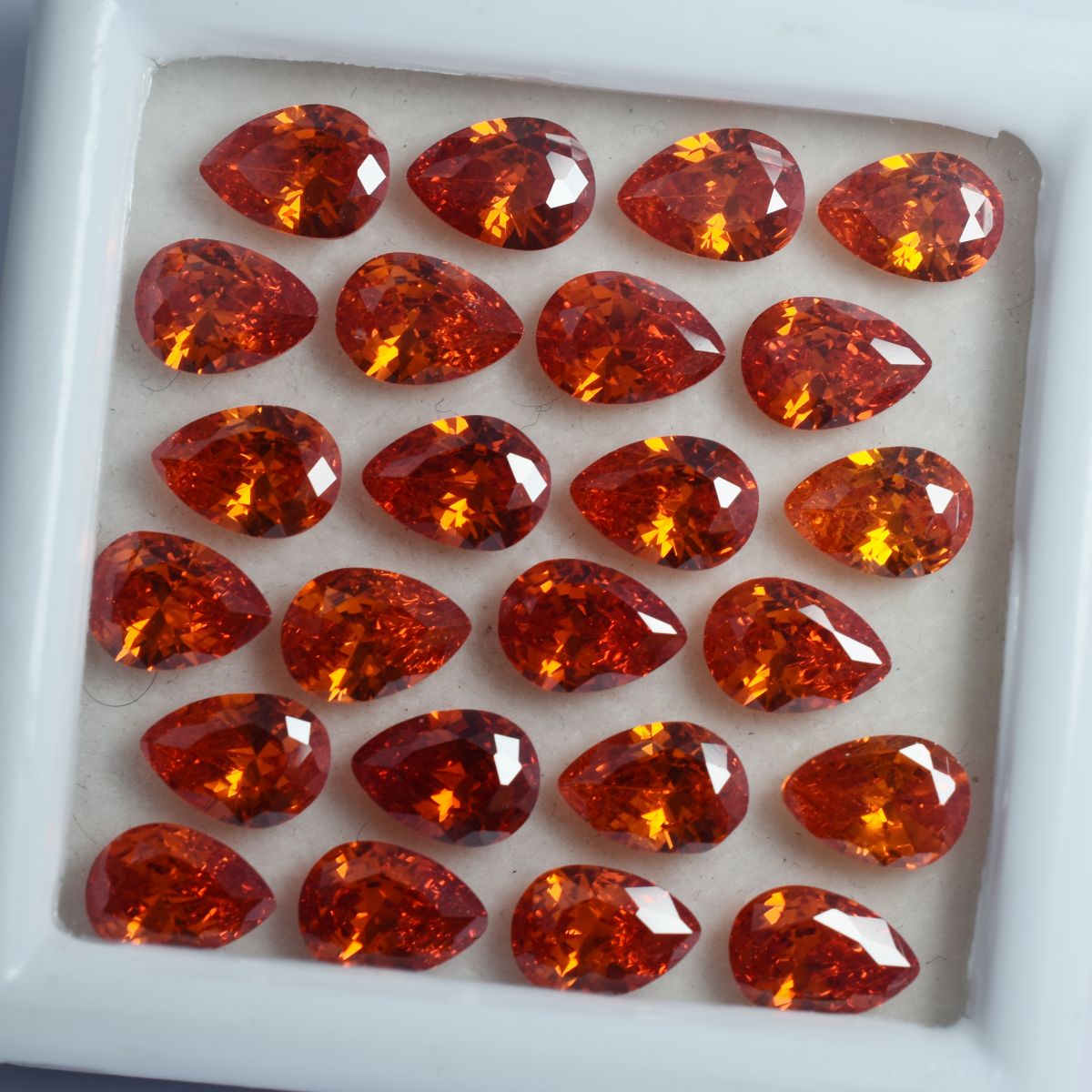 Sapphire Orange Pear Cut  Natural CERTIFIED 6 Pcs Loose Gemstone 7x5 mm Lot