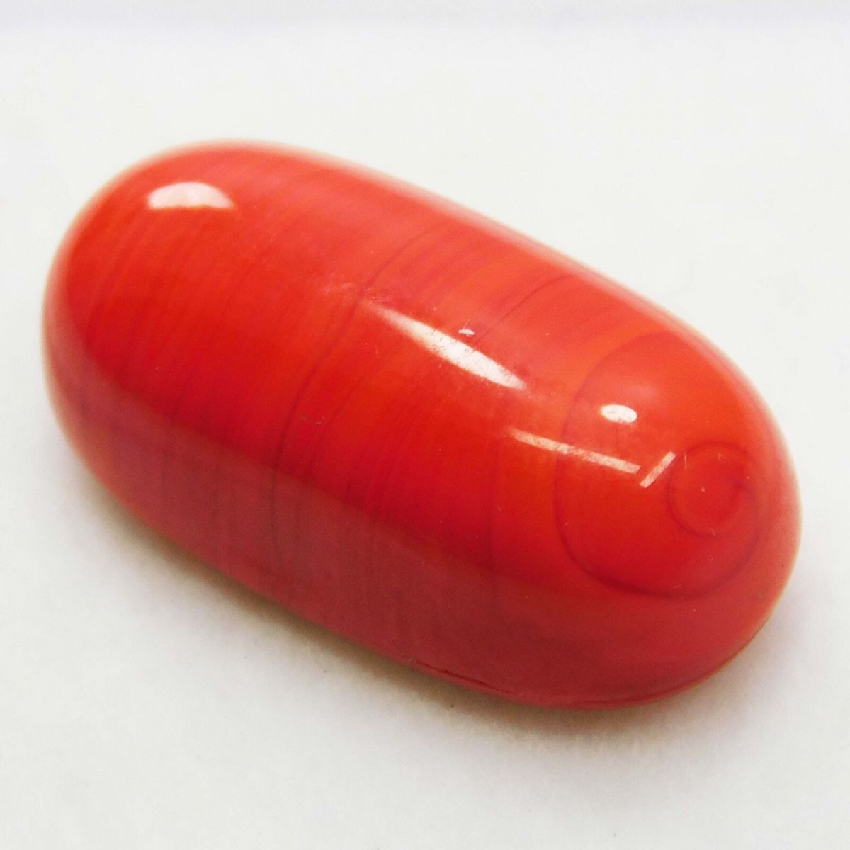 10.30 Ct Natural Italian Red Coral CERTIFIED Loose Gemstone Cabochon Cut.