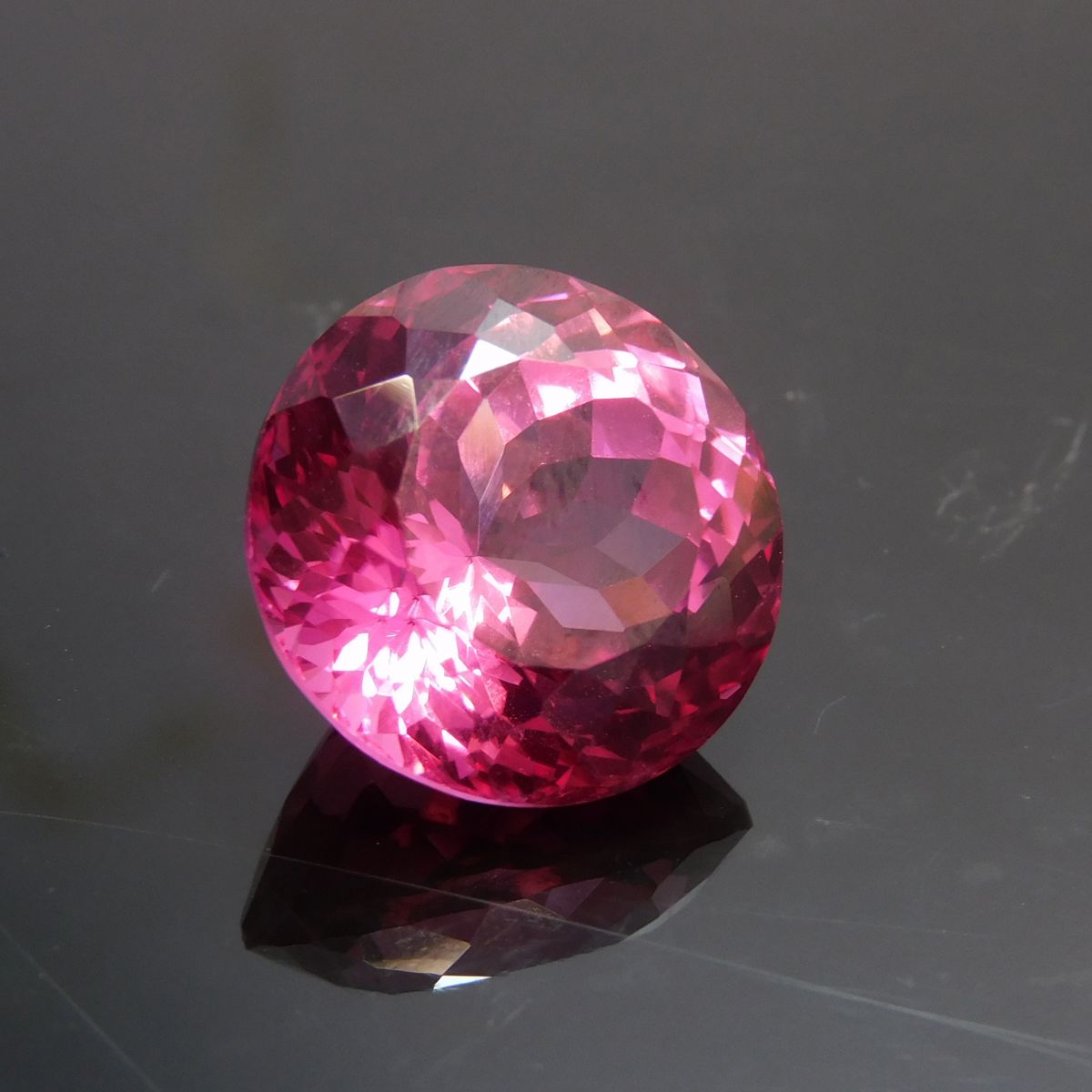 Magnificent 18.25 Ct CERTIFIED Natural Pink Tourmaline Round Cut Loose Gemstone