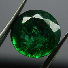 7 Carat Natural Green Emerald Round Cut CERTIFIED Loose Gemstone Ring Size