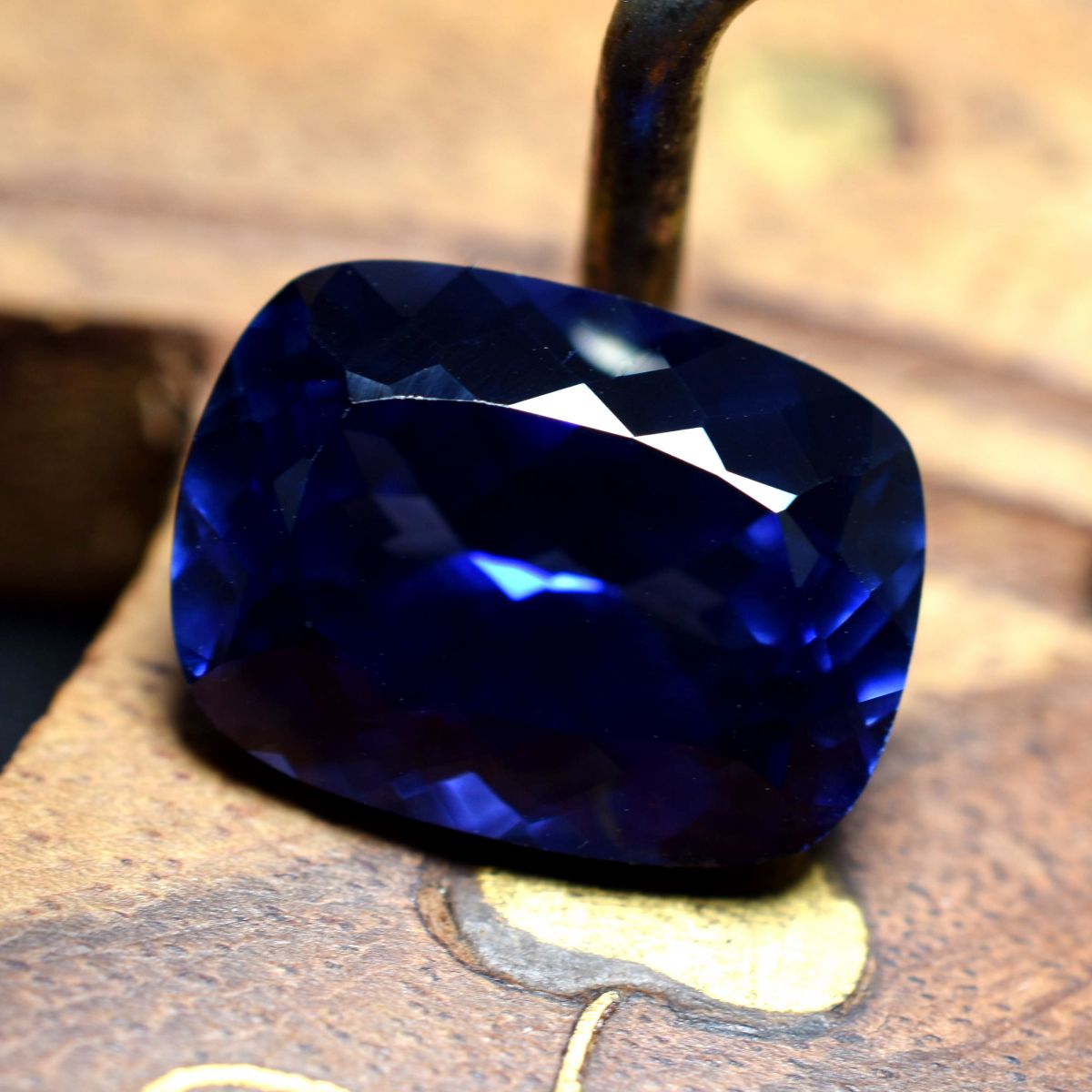 Blue Tanzanite Natural Cushion Shape 12.05 Ct CERTIFIED Loose Gemstone