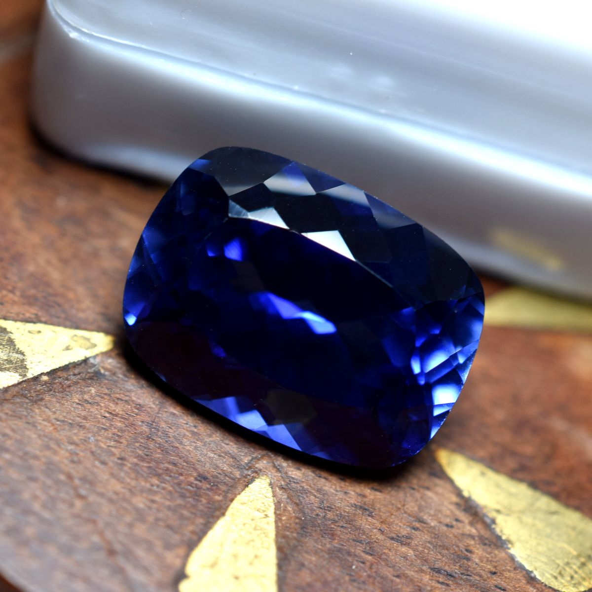 Blue Tanzanite Natural Cushion Shape 12.05 Ct CERTIFIED Loose Gemstone