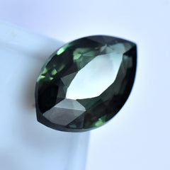 Deep Green Sapphire 6.80 Ct Natural CERTIFIED Loose Gemstone Marquise Cut