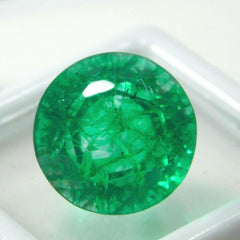 9 Ct  Natural Muzo Colombian Emerald Round Shape Certified Loose Gemstone