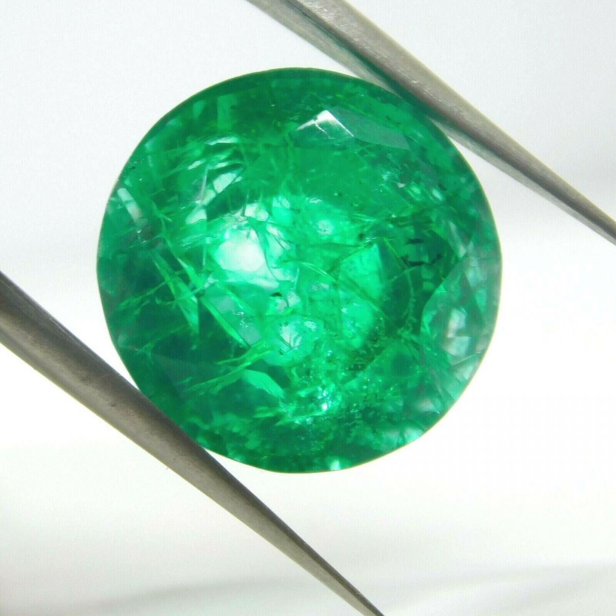 9 Ct  Natural Muzo Colombian Emerald Round Shape Certified Loose Gemstone