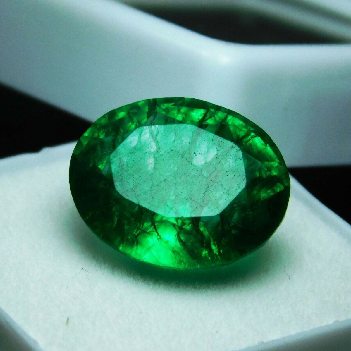 Loose Gemstone Zambia Green EMERALD 9.20 Ct Natural Oval Cut CERTIFIED For Ring