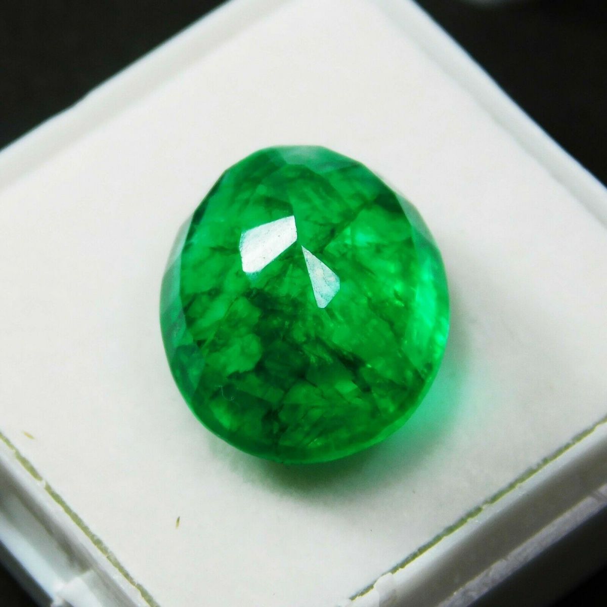 Loose Gemstone Zambia Green EMERALD 9.20 Ct Natural Oval Cut CERTIFIED For Ring