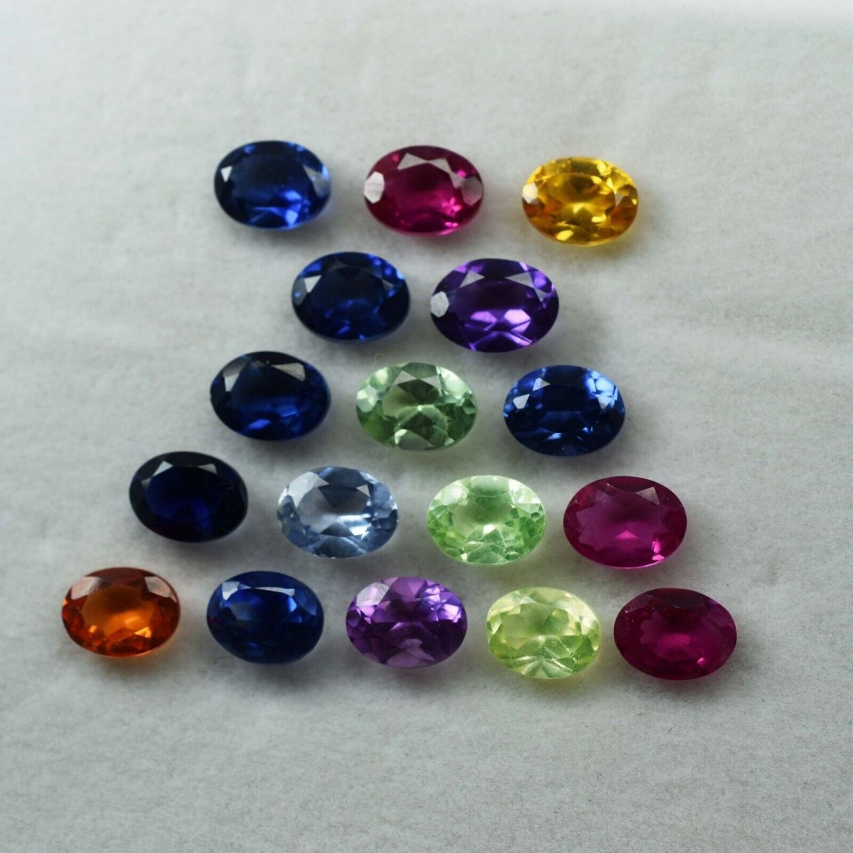 12 Pcs 7x5 MM Natural Sapphire Mix Color CERTIFIED Oval Lot Gemstone