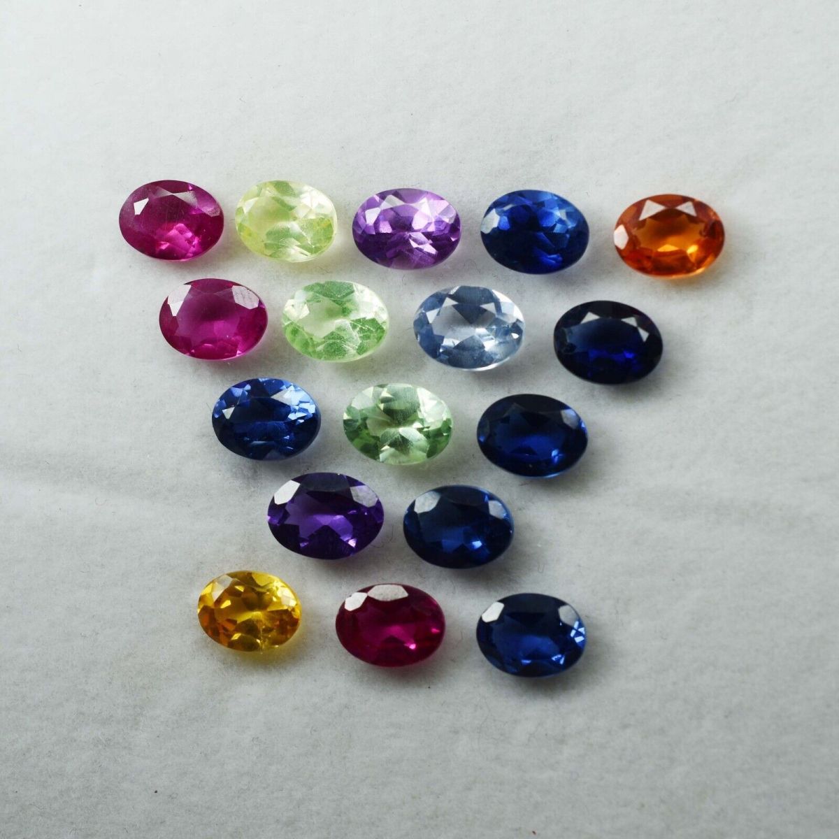 12 Pcs 7x5 MM Natural Sapphire Mix Color CERTIFIED Oval Lot Gemstone