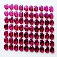 30 Pcs 7x5 mm Untreated RUBY Pinkish OVAL Red CERTIFIED Loose Gemstone