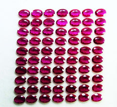 30 Pcs 7x5 mm Untreated RUBY Pinkish OVAL Red CERTIFIED Loose Gemstone