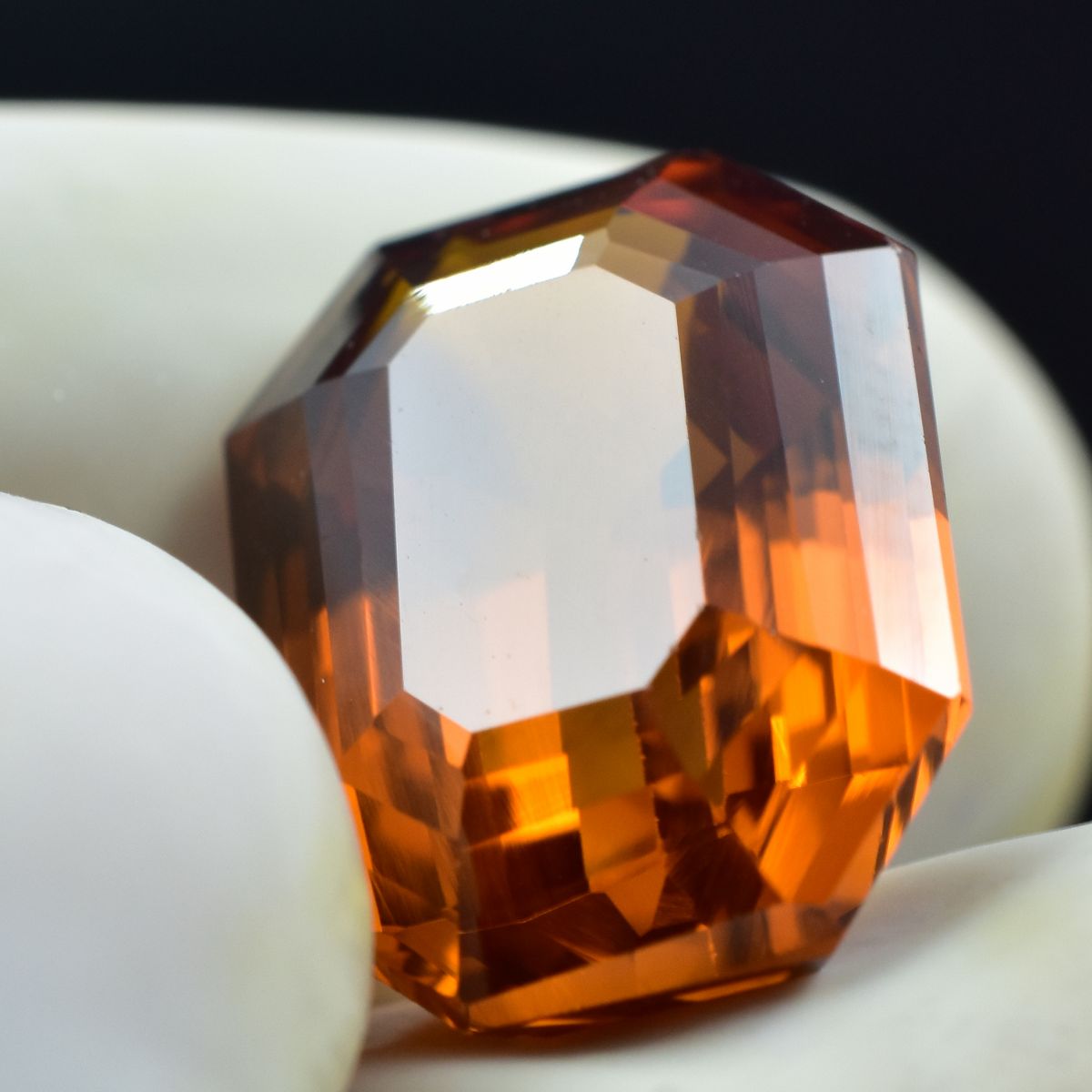 Natural Orange Sapphire CERTIFIED Emerald Cut 10.30 Ct Loose Gemstone