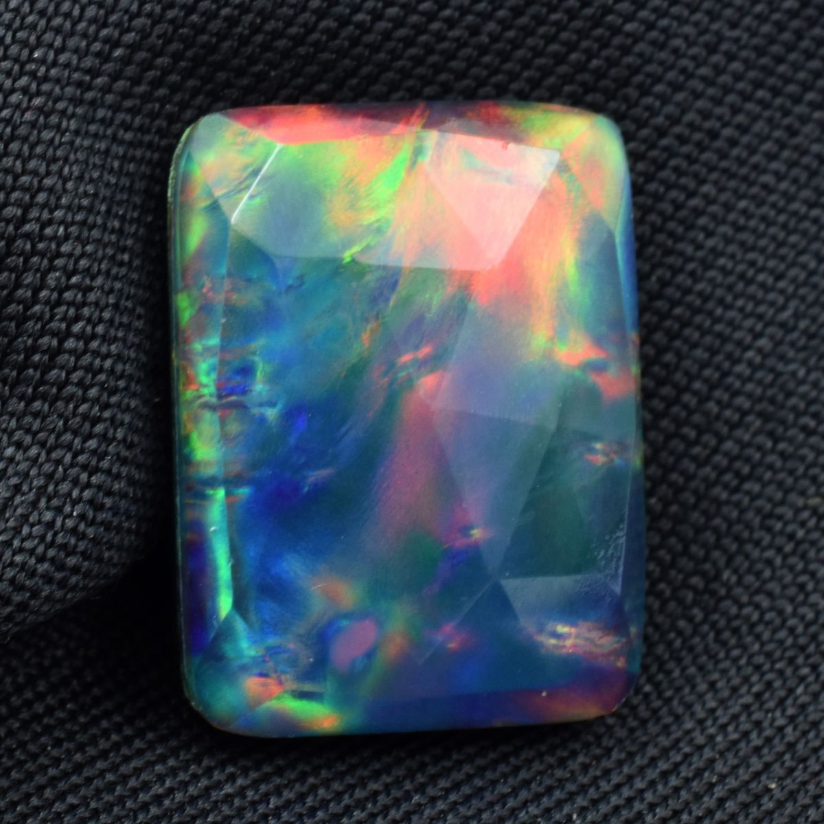 11.75 Ct Natural Emerald Cut Opal Multi-Color Loose Gemstone CERTIFIED