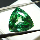 Natural Green Montana Sapphire 8 Ct Loose Gemstone CERTIFIED Trillion Cut