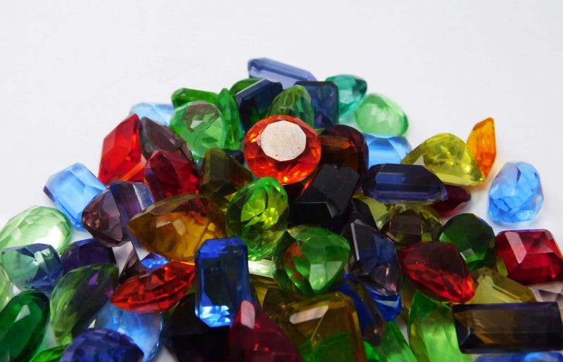 AA+ Mix Color Topaz Lab-Created Loose Gemstones - top view of mixed lot