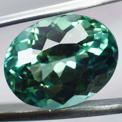 12.10 Ct Oval Cut Bluish Green CERTIFIED Natural Montana Sapphire Loose Gemstone