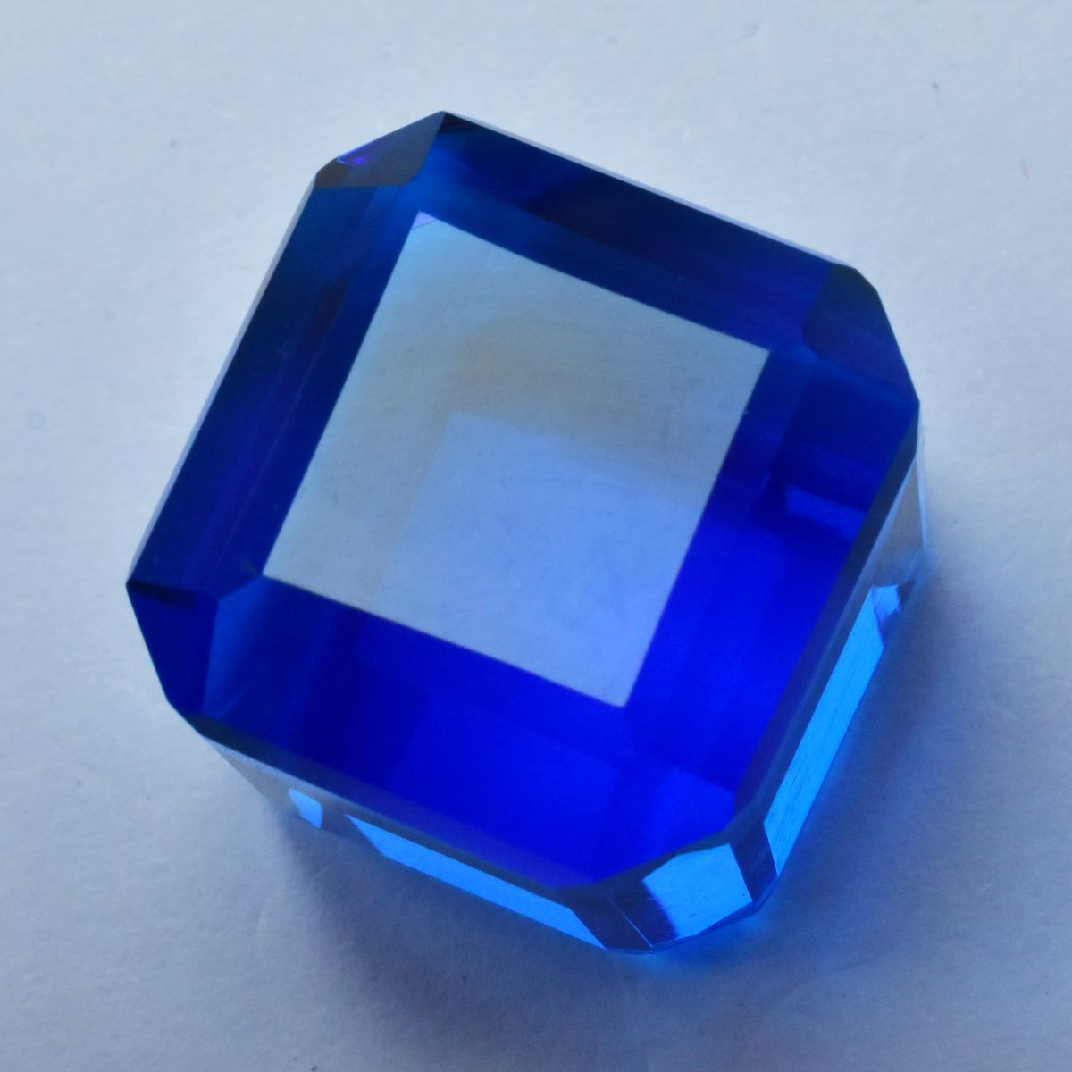 Sapphire CERTIFIED Cube Cut Blue Huge Size 51.20 Ct Lab-Created Loose Gemstone