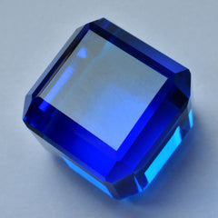 55.75 Ct Lab-Created Blue Sapphire Cube CERTIFIED Gemstone Loose Huge Size