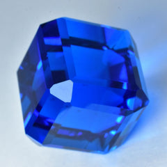 55.75 Ct Lab-Created Blue Sapphire Cube CERTIFIED Gemstone Loose Huge Size