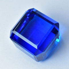 55.75 Ct Lab-Created Blue Sapphire Cube CERTIFIED Gemstone Loose Huge Size