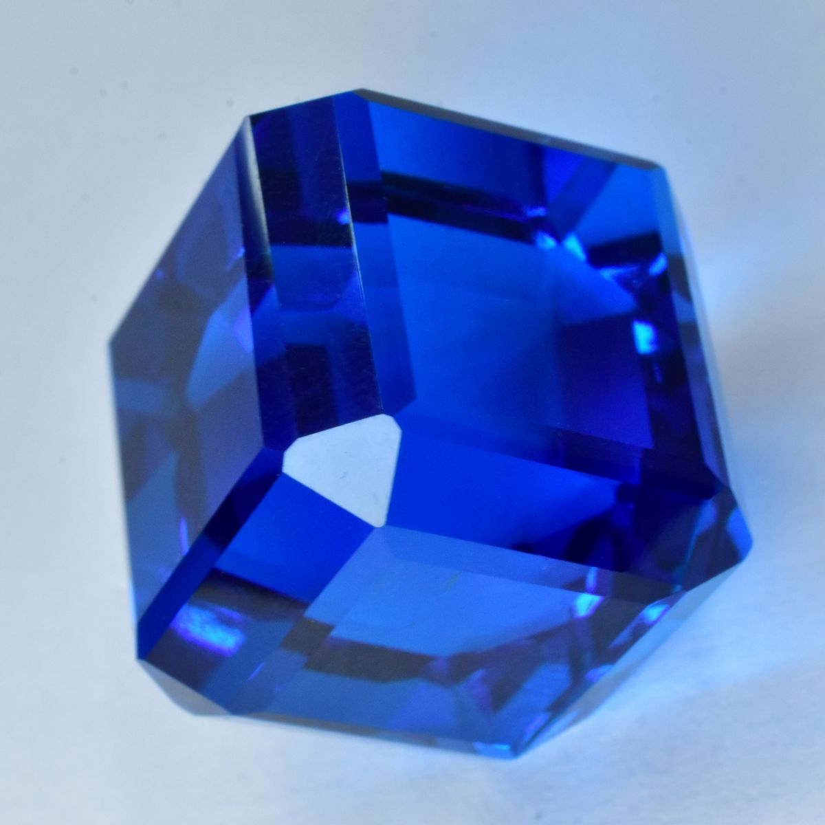 55.75 Ct Lab-Created Blue Sapphire Cube CERTIFIED Gemstone Loose Huge Size