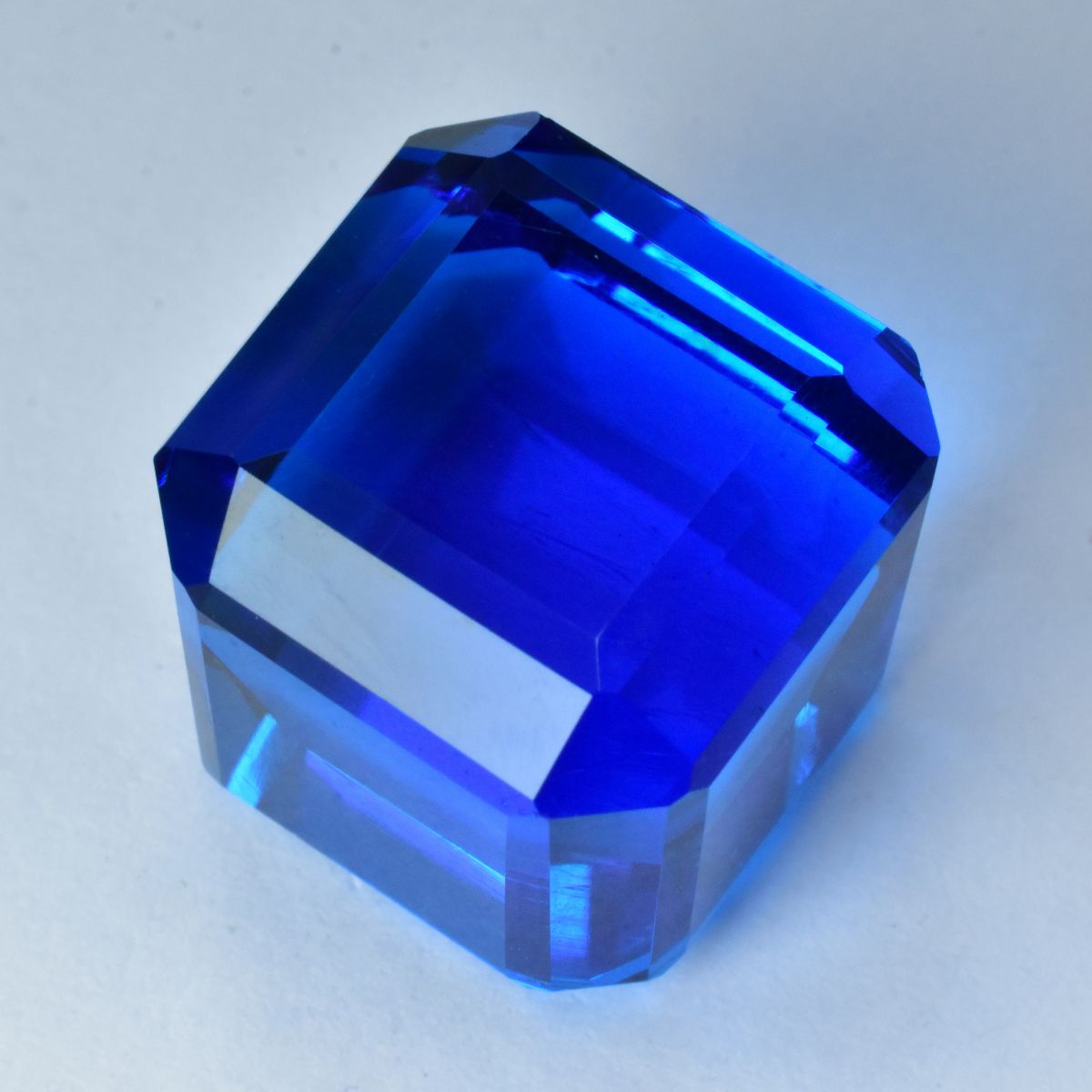 55.75 Ct Lab-Created Blue Sapphire Cube CERTIFIED Gemstone Loose Huge Size