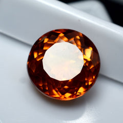 CERTIFIED 9.85 Ct Natural Orange Sapphire Round Shape Loose Gemstone