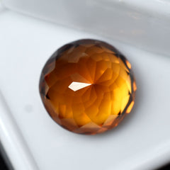 CERTIFIED 9.85 Ct Natural Orange Sapphire Round Shape Loose Gemstone