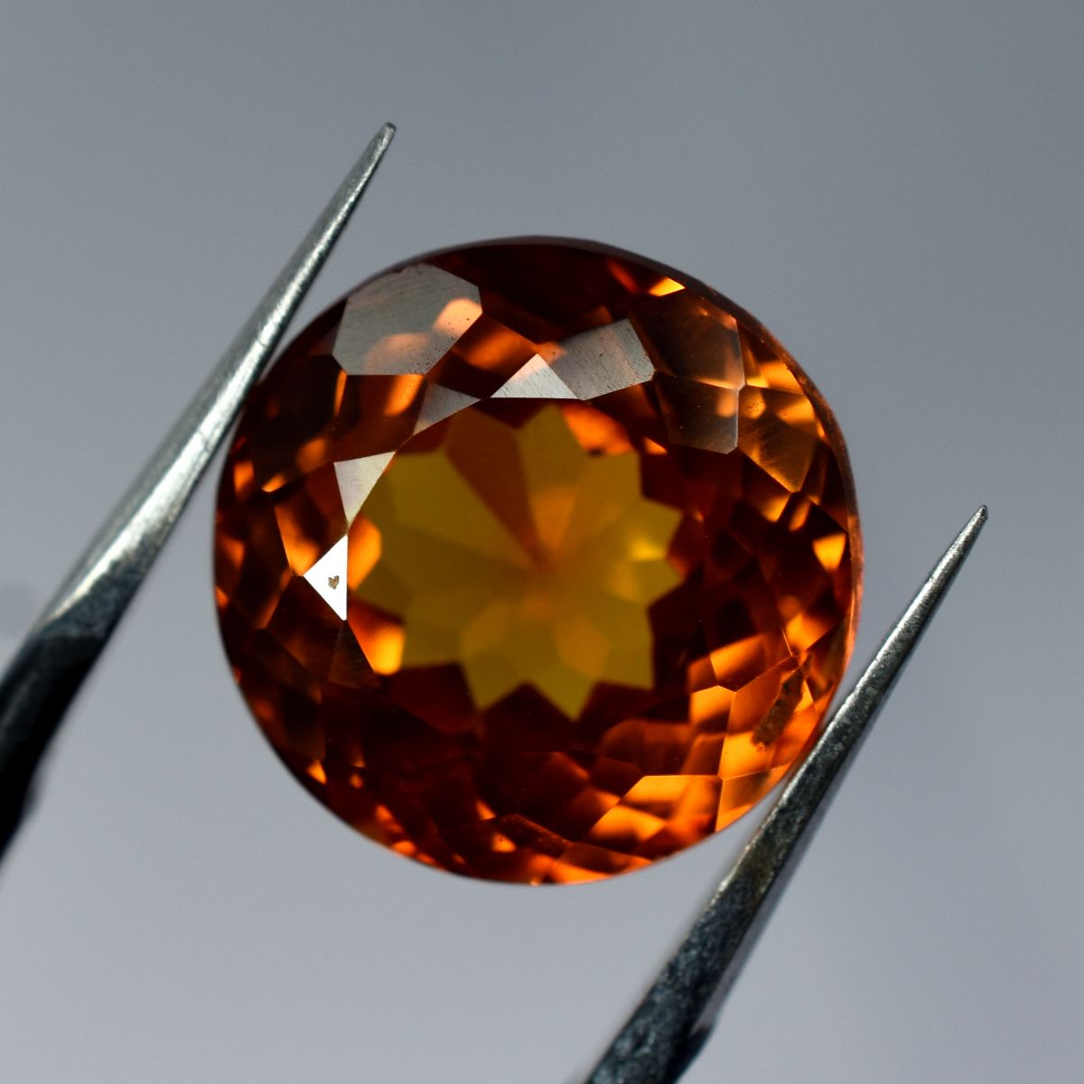 CERTIFIED 9.85 Ct Natural Orange Sapphire Round Shape Loose Gemstone