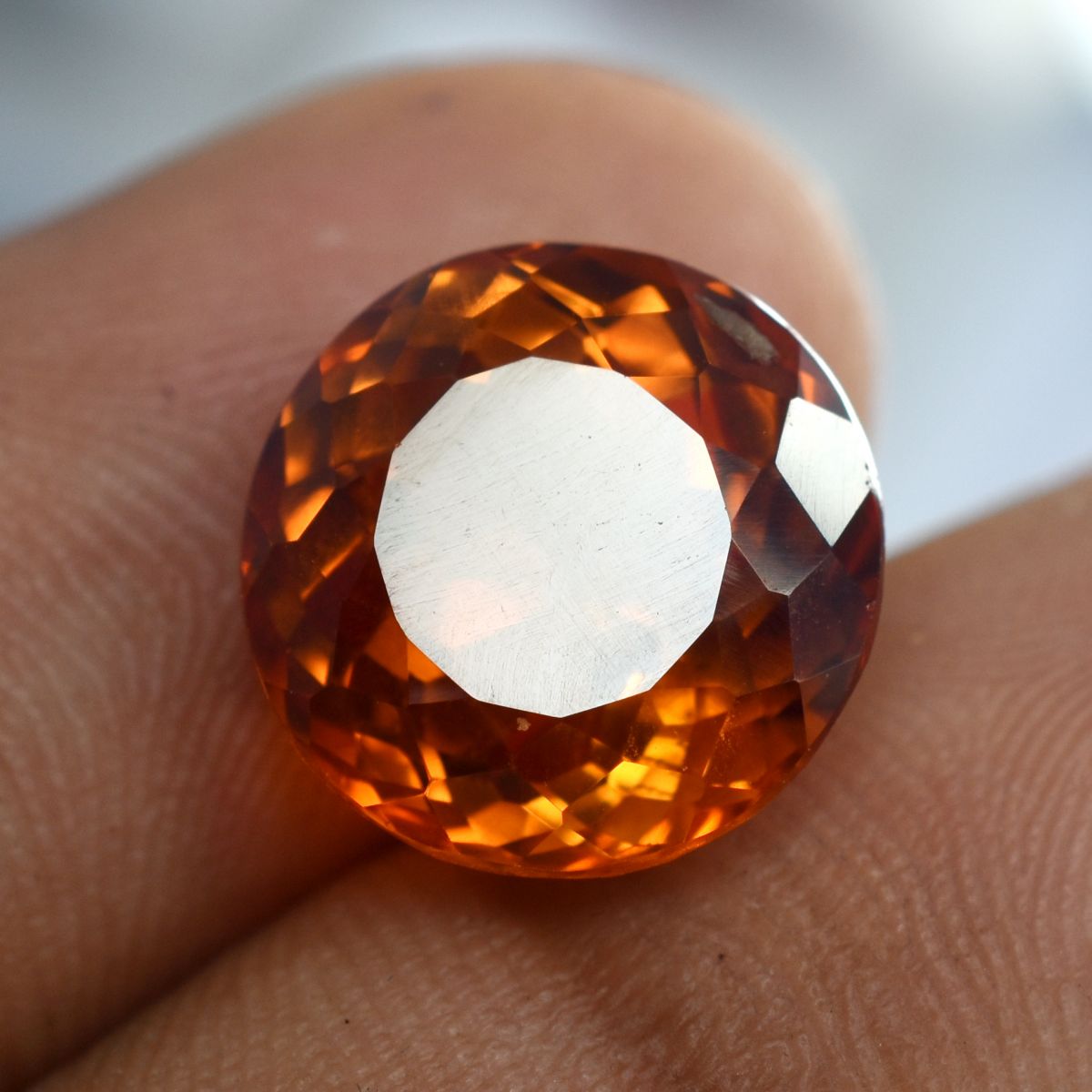 CERTIFIED 9.85 Ct Natural Orange Sapphire Round Shape Loose Gemstone