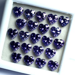 9 PCS Natural Purple Ceylon Sapphire Heart Cut Gemstone CERTIFIED Lot 6x6 MM