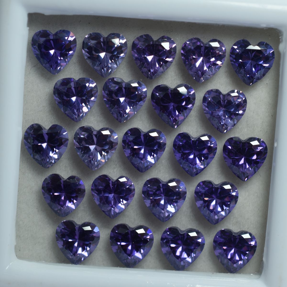 9 PCS Natural Purple Ceylon Sapphire Heart Cut Gemstone CERTIFIED Lot 6x6 MM