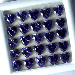 9 PCS Natural Purple Ceylon Sapphire Heart Cut Gemstone CERTIFIED Lot 6x6 MM