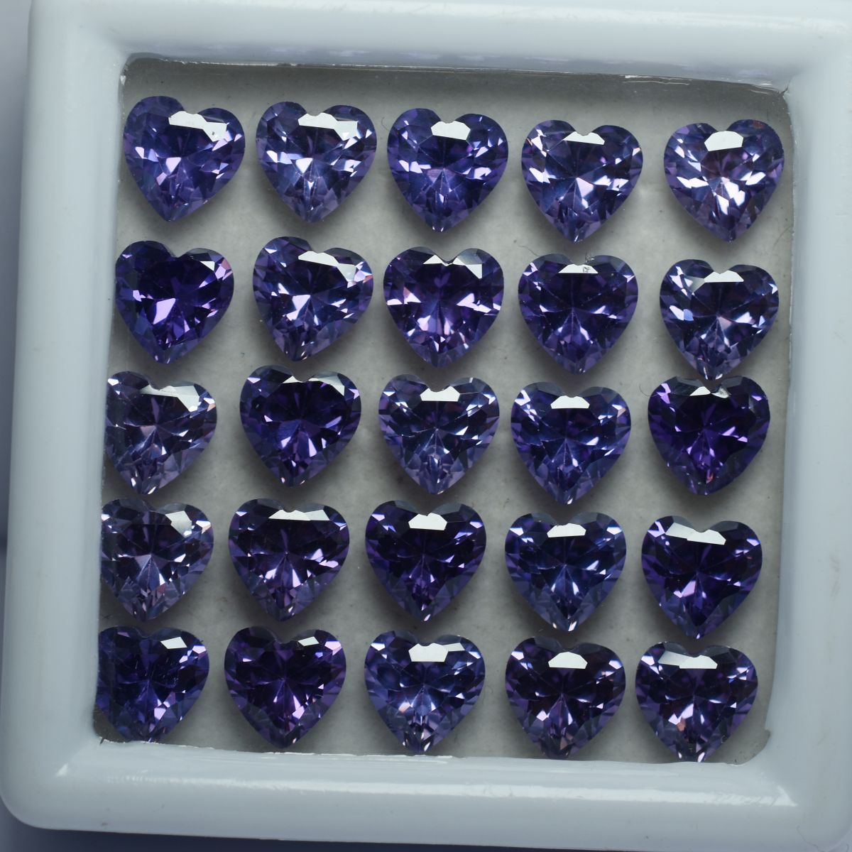 9 PCS Natural Purple Ceylon Sapphire Heart Cut Gemstone CERTIFIED Lot 6x6 MM