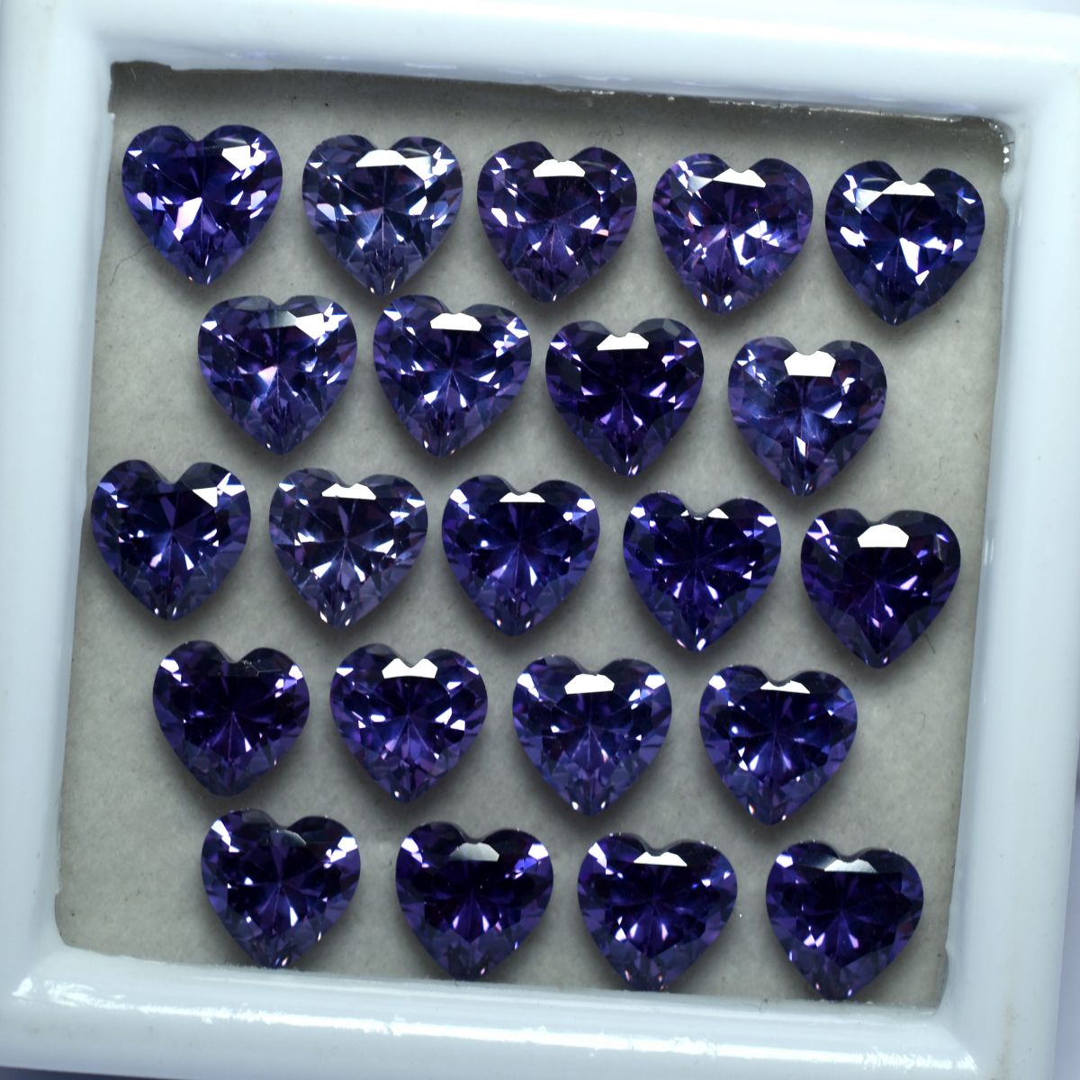 9 PCS Natural Purple Ceylon Sapphire Heart Cut Gemstone CERTIFIED Lot 6x6 MM