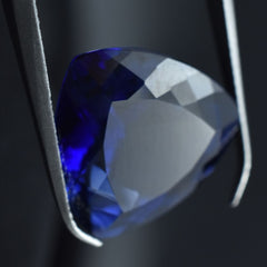 12.10 Ct Natural CERTIFIED Loose Gemstone Dark Blue Tanzanite Best Trillion Cut.