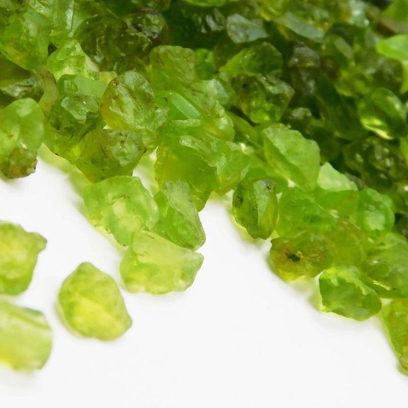 Natural Green Peridot Rough 1000 Carat - scale comparison on mm ruler