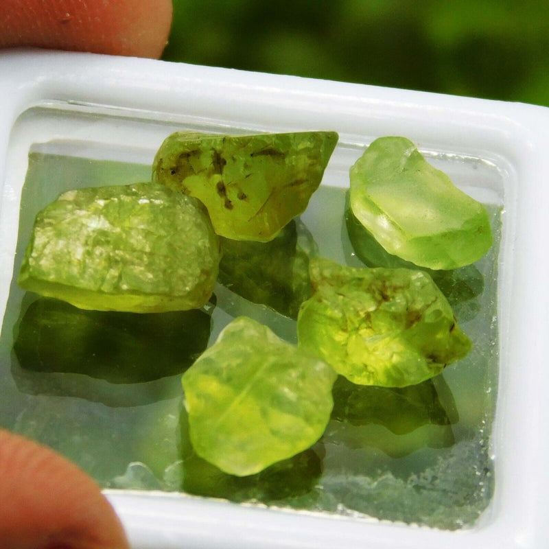 Natural Green Peridot Rough 1000 Carat - macro of vivid green color