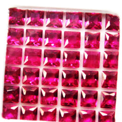 NATURAL Red RUBY Loose Gemstone 8 Pcs CERTIFIED Square Shape Lot