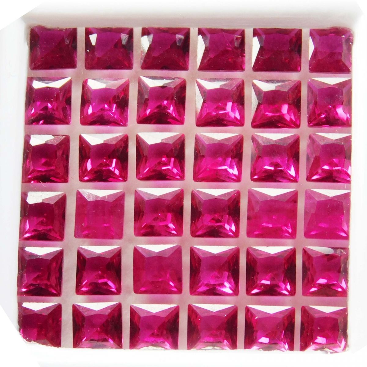 NATURAL Red RUBY Loose Gemstone 8 Pcs CERTIFIED Square Shape Lot