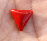 6.05 Carat NATURAL Italian Red Coral Trillion Shape CERTIFIED  Loose Gemstone.